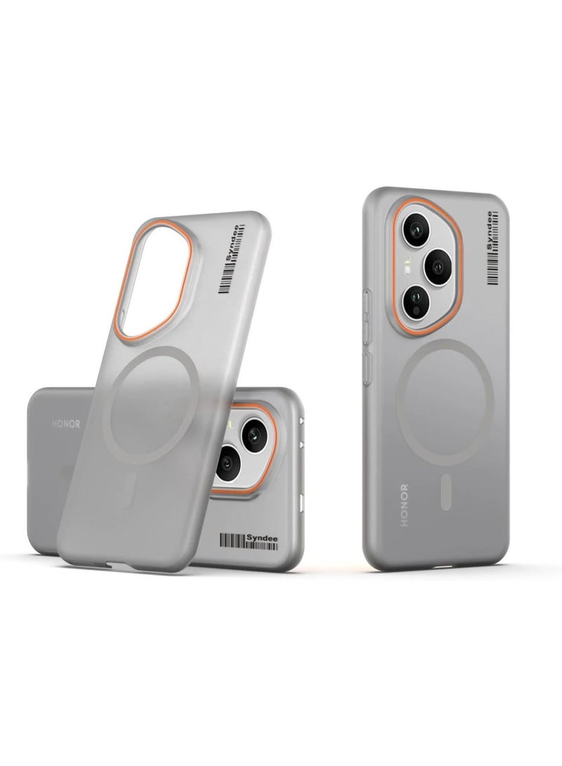 سيندي جراب هاتف محمول شفاف غير لامع مقاوم للاصفرار، بغطاء كامل، مصنوع من البولي كربونات، بلون رمادي دخاني، مناسب لهاتف Honor 400 Pro 5G. - Image 1